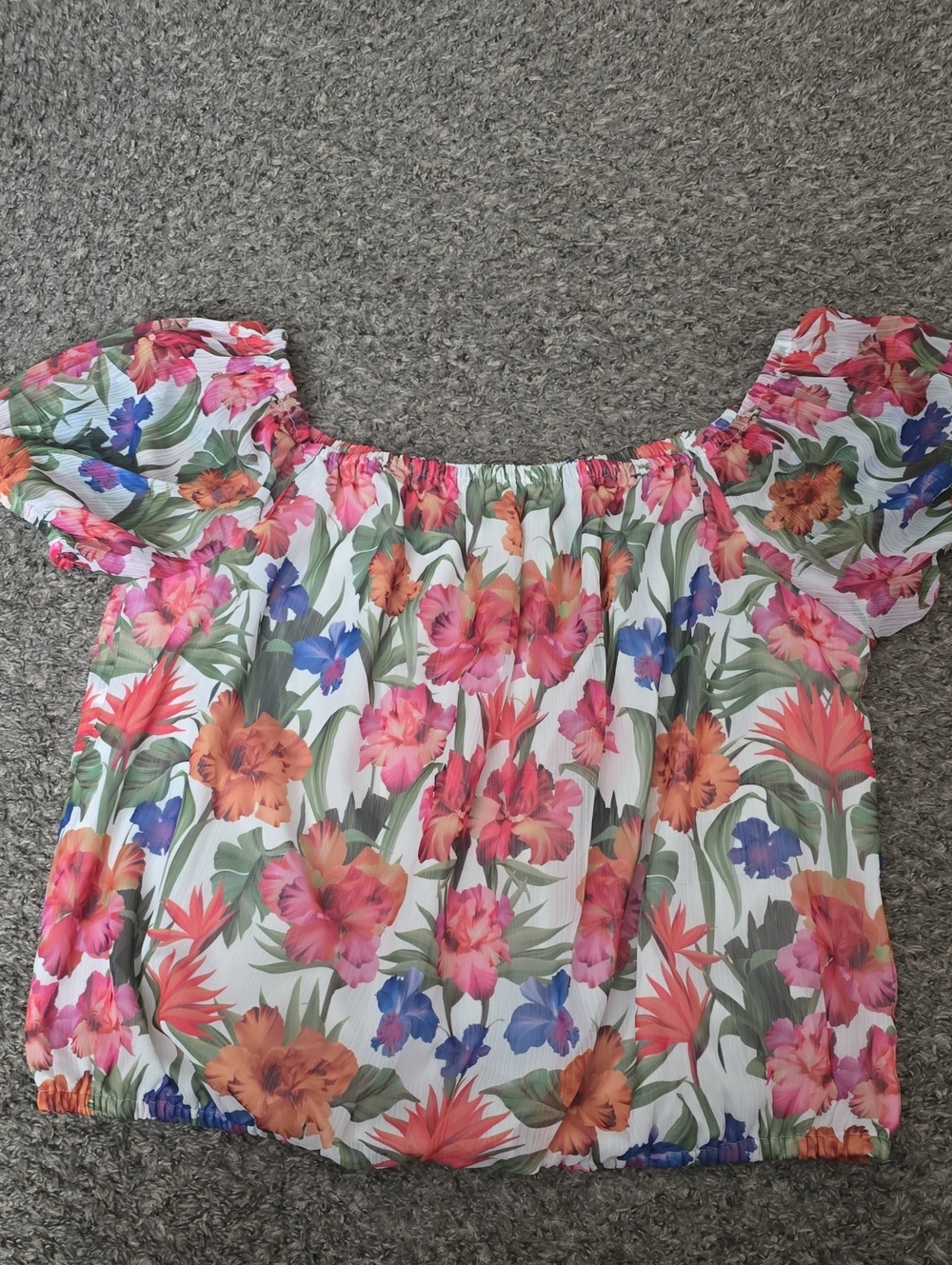 Floral Off-Shoulder Summer Top - Multicolor